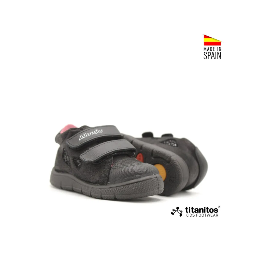 Botín deportivo negro con glitter