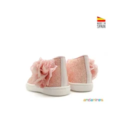 Botín glitter rosa lazo Andanines