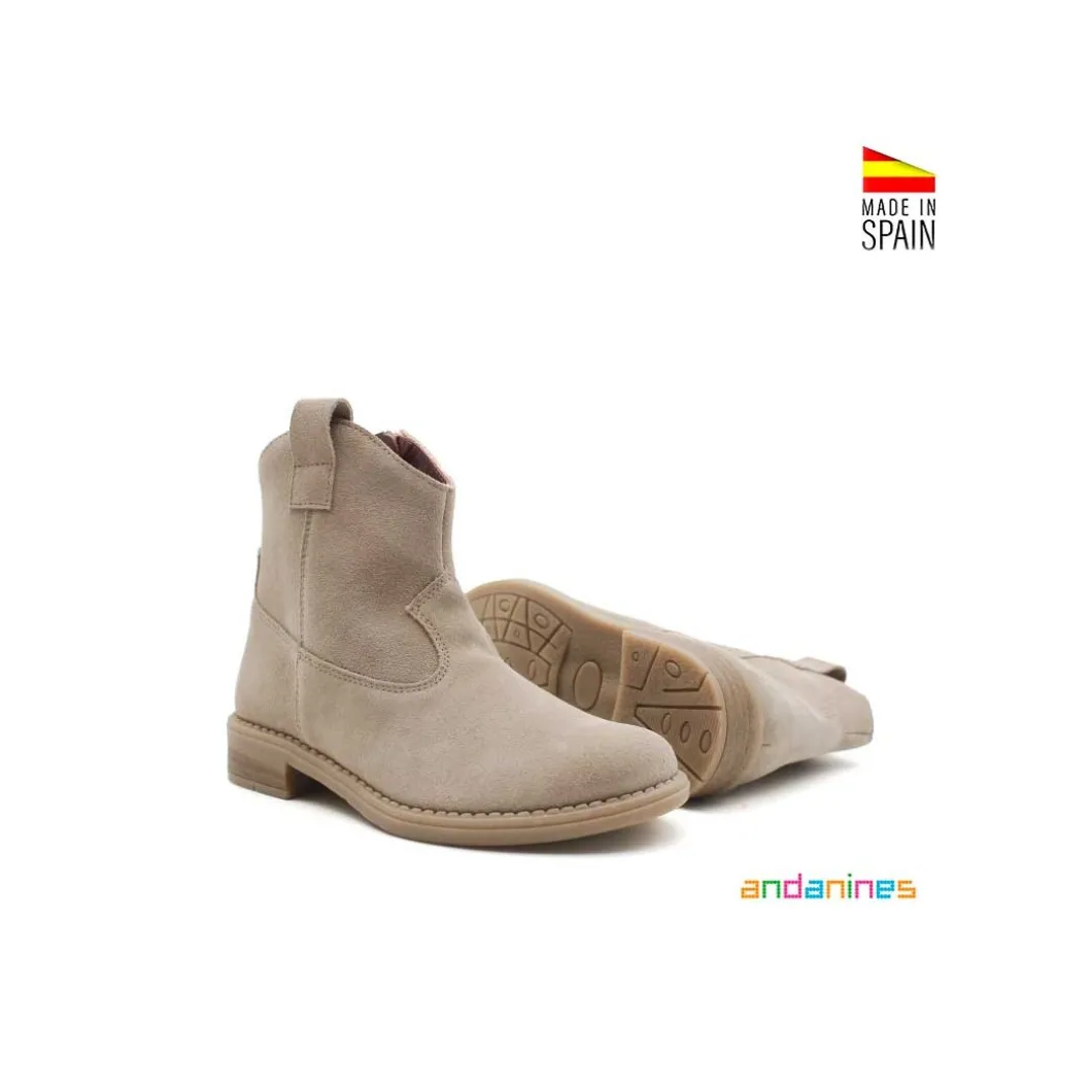 Botín serraje taupe estilo campero