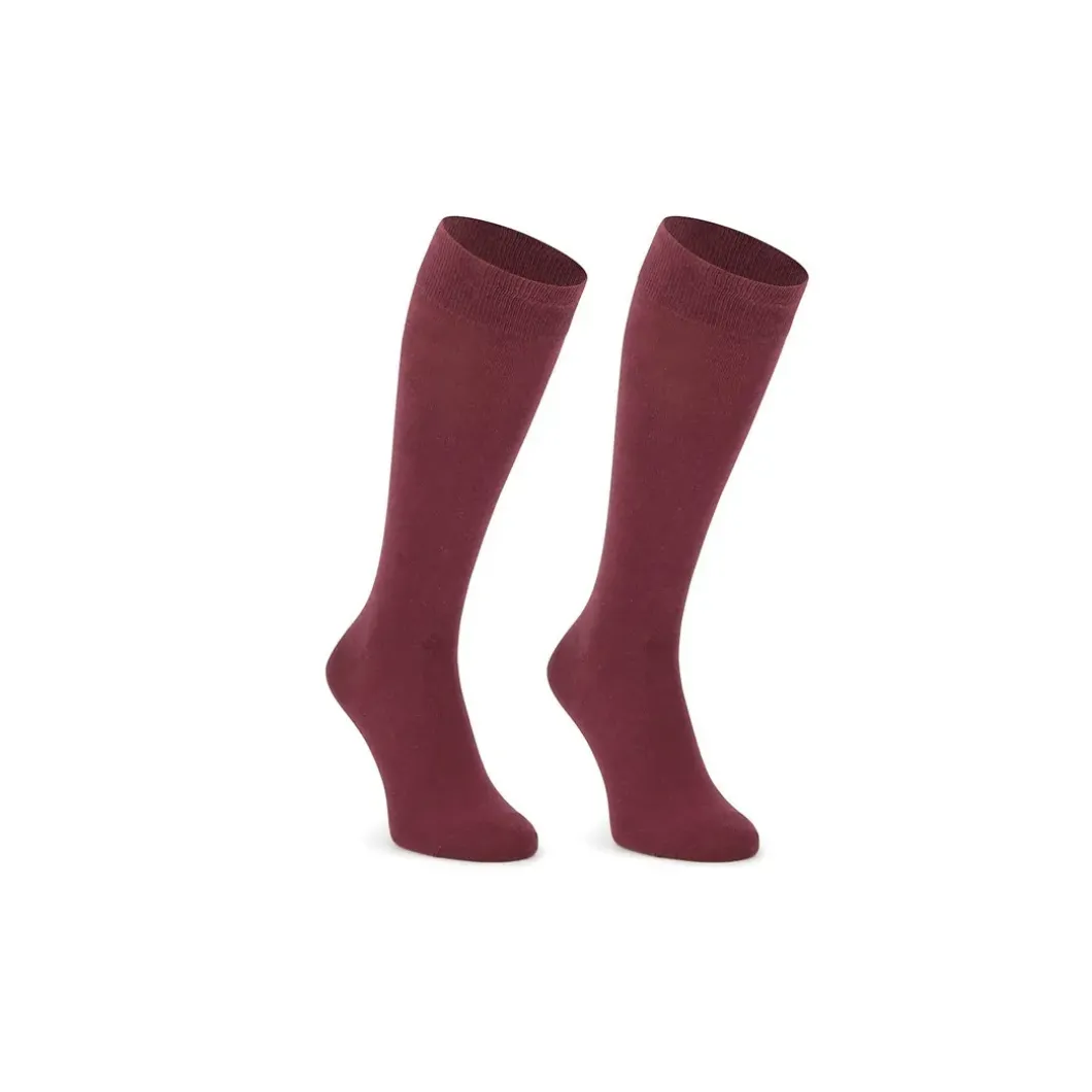 Calcetines colegiales altos burdeos