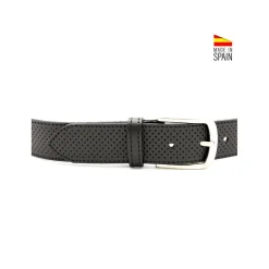 Cinturón piel perforado negro