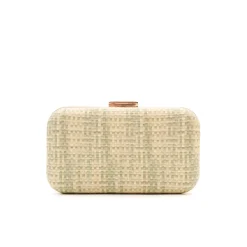 Clutch efecto rafia verde