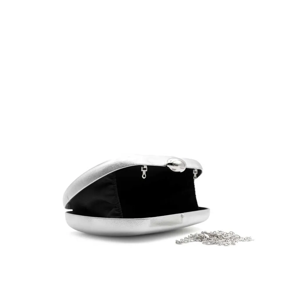 Clutch ovalado plata
