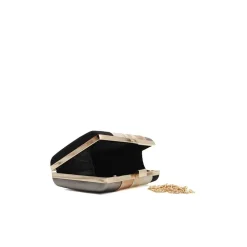 Clutch patchwork metalizado