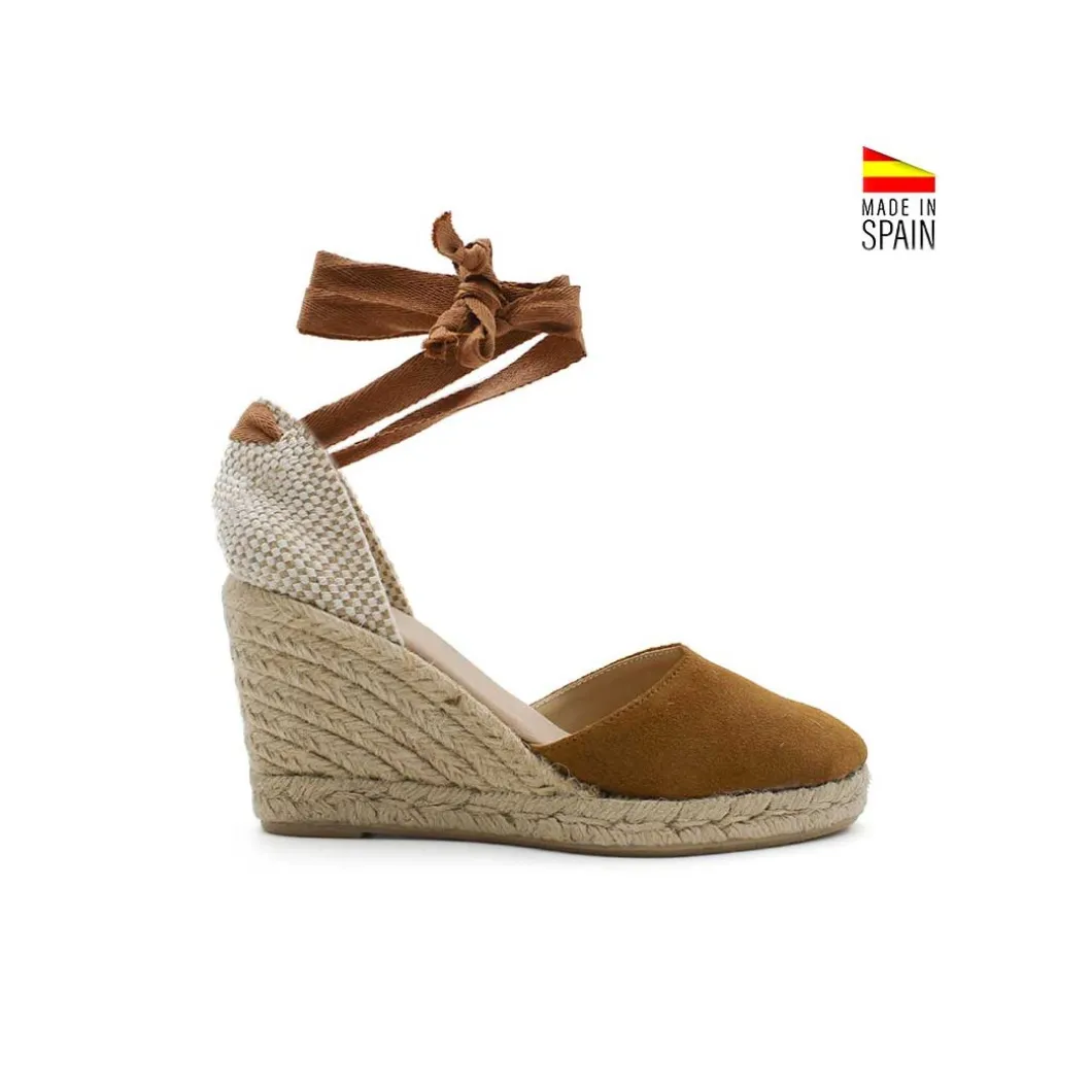 Espardeña camel con cintas