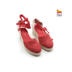 Espardeña roja con cintas