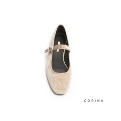 Mercedita beige terciopelo Corina