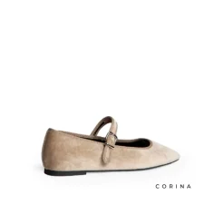 Mercedita beige terciopelo Corina