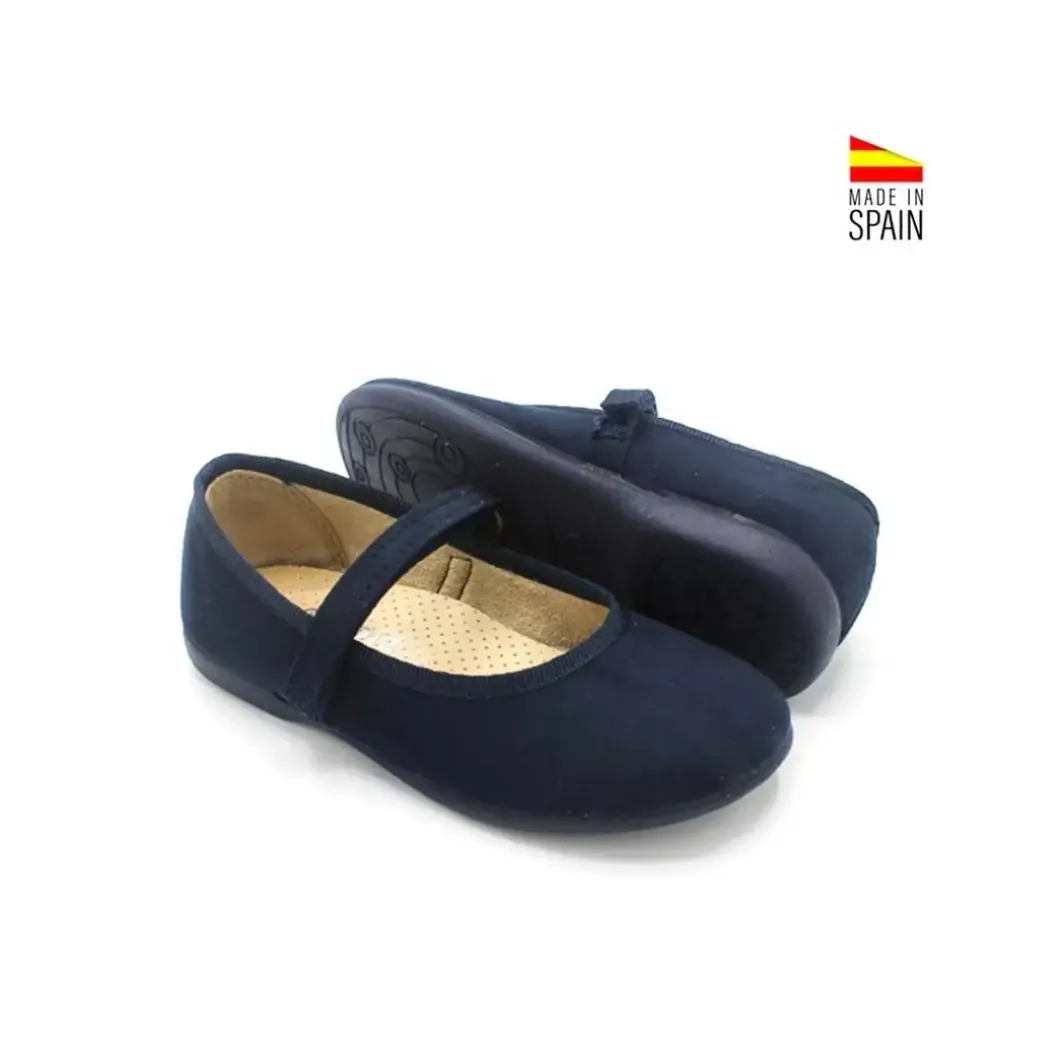 Mercedita bianca azul marino