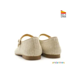 Mercedita efecto rafia beige