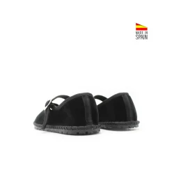 Mercedita veneciana negra de terciopelo