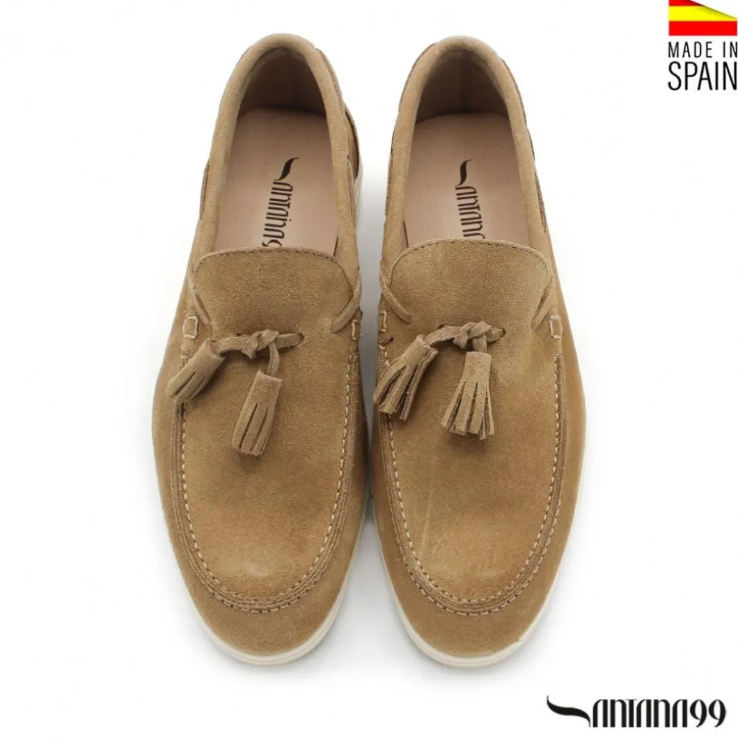 Mocasines nauticos borlas arena