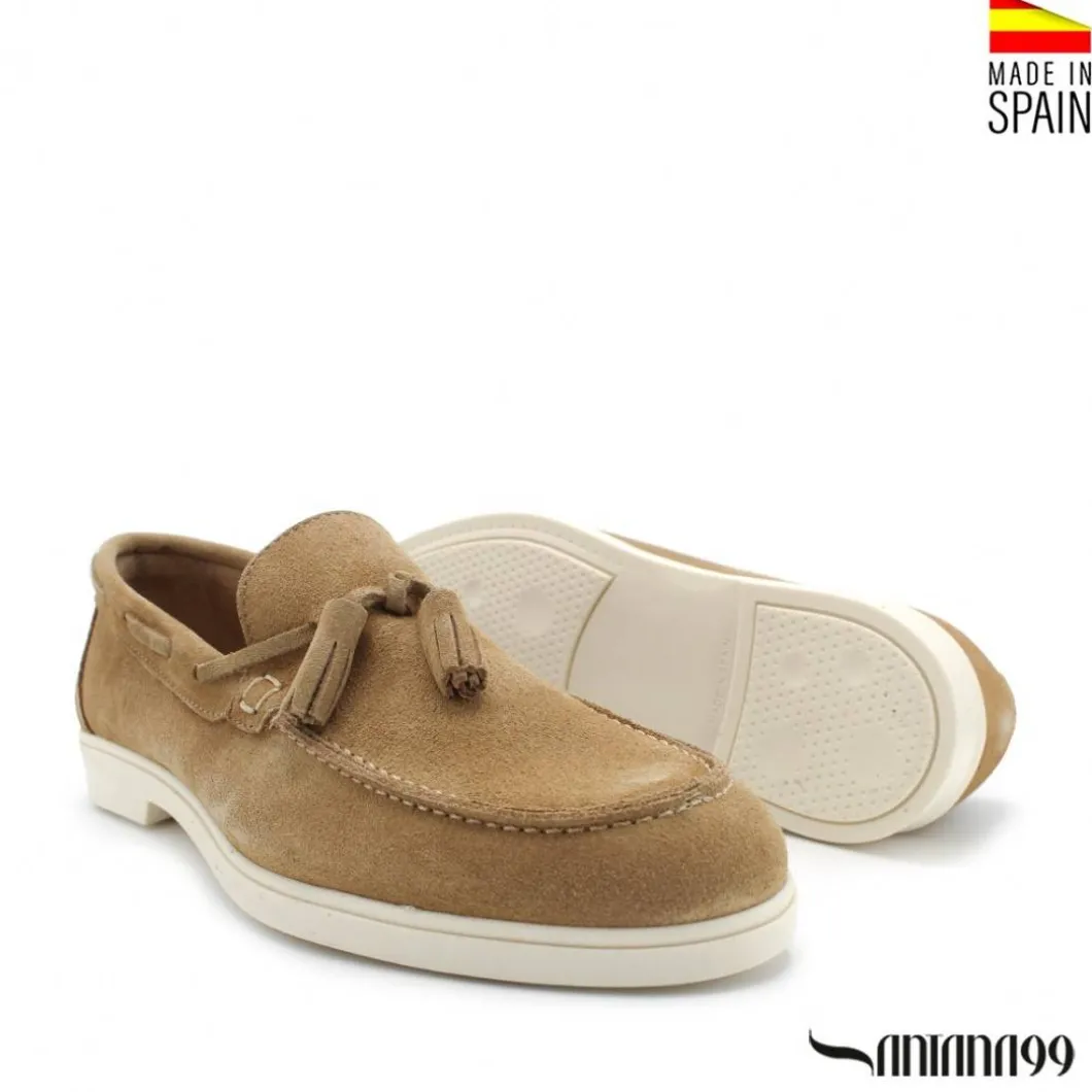 Mocasines nauticos borlas arena