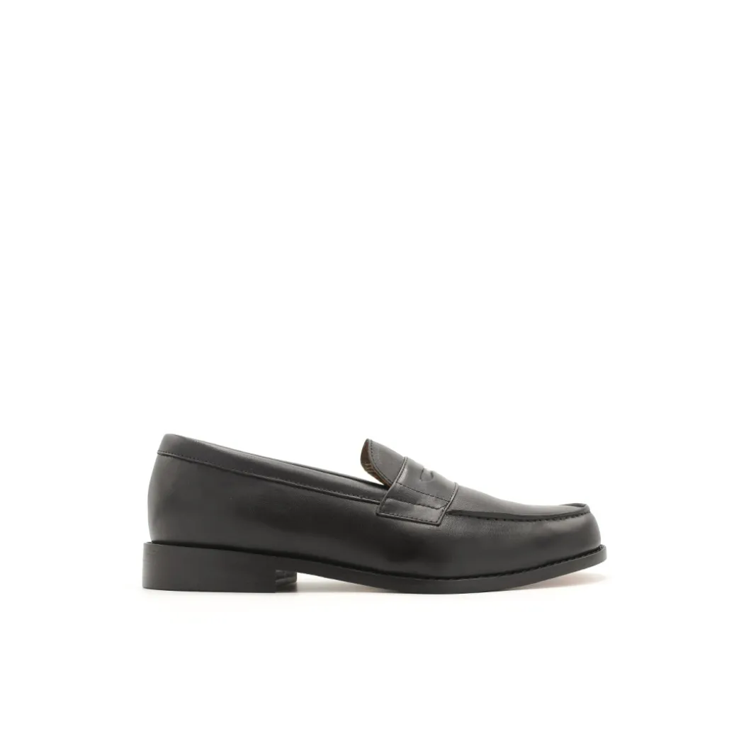 Mocasín antifaz negro de piel