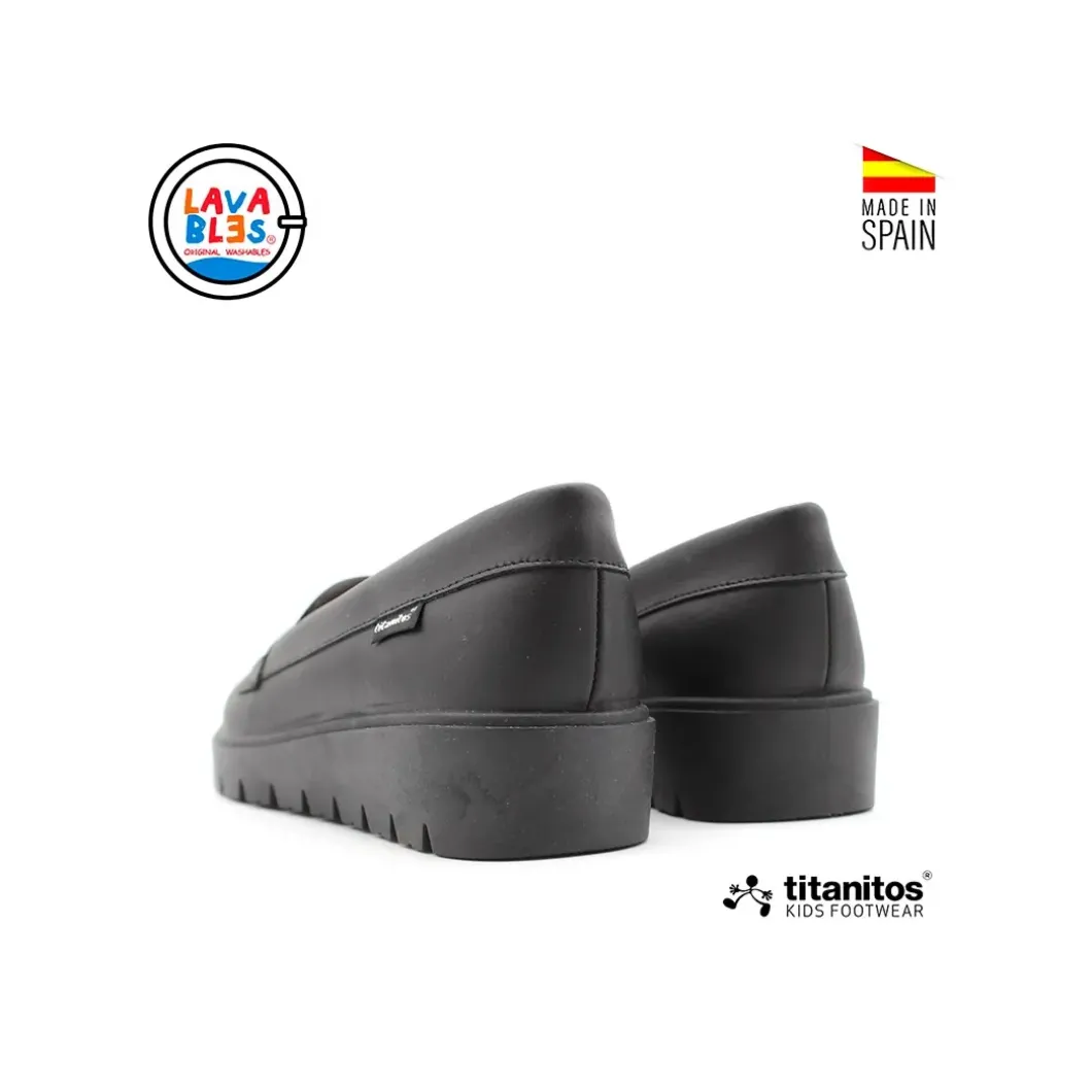 Mocasín colegial negro C990 Titanitos