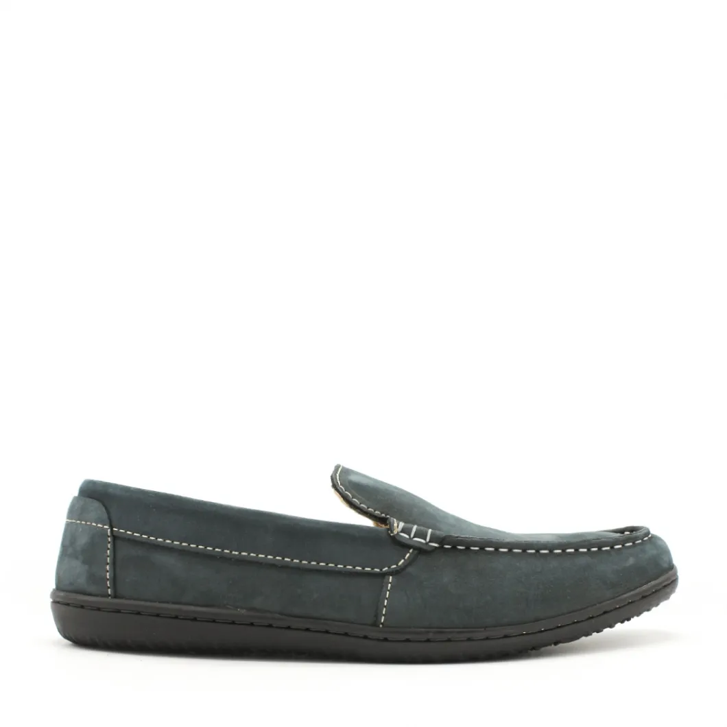 Mocasín de verano azul de piel