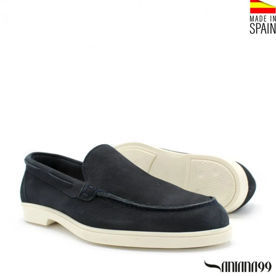 MOCASÍN NOBUCK AZUL MARINO