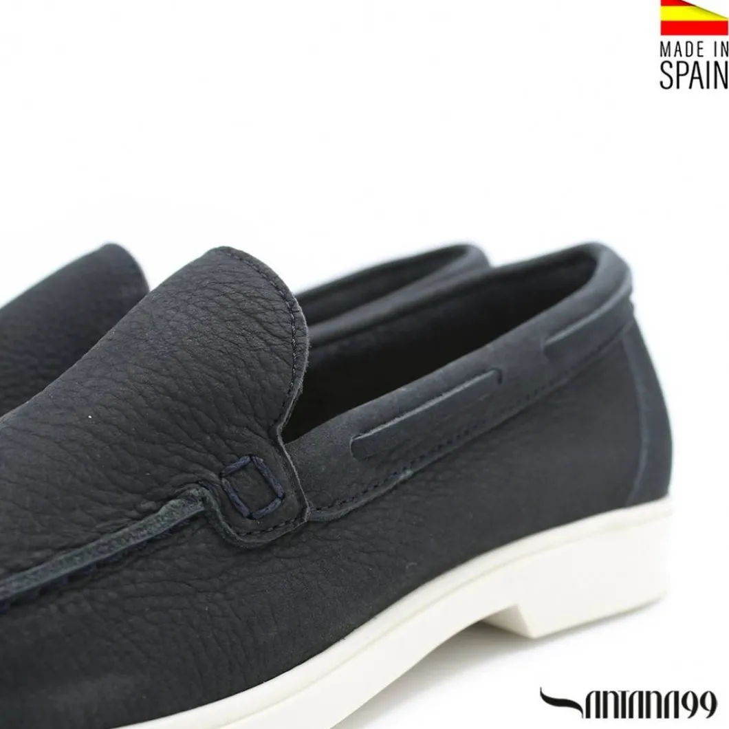 MOCASÍN NOBUCK AZUL MARINO