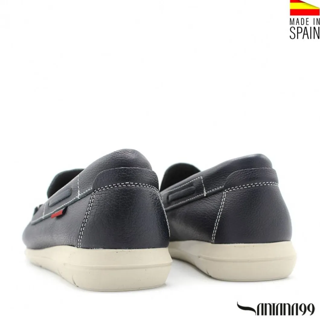 MOCASÍN PIEL CUPRA AZUL MARINO