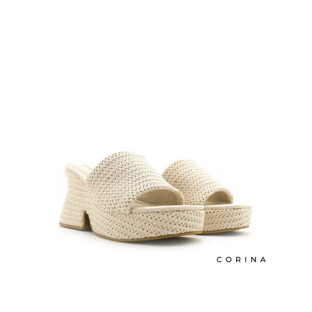 Mule con tacon y plataforma de crochet