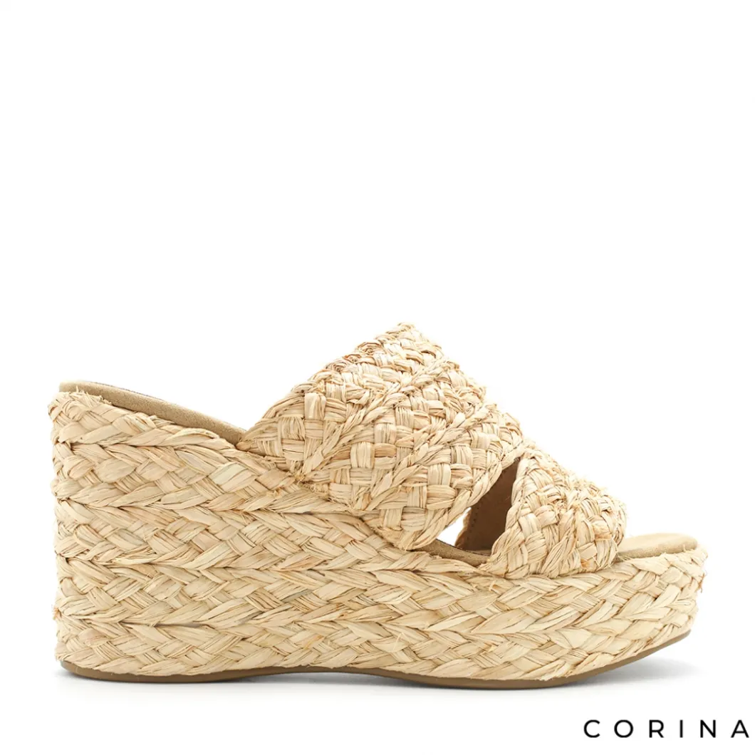 Mule esparto con cuña Corina