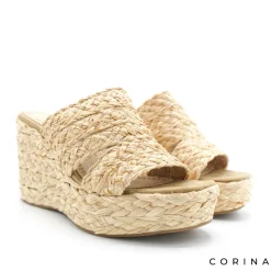 Mule esparto con cuña Corina