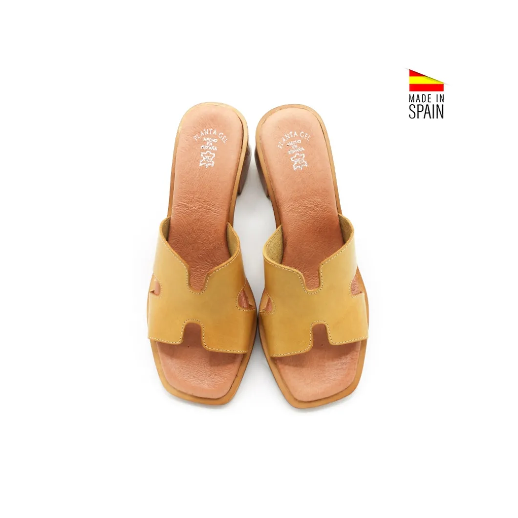 Mule tacón H amarillo