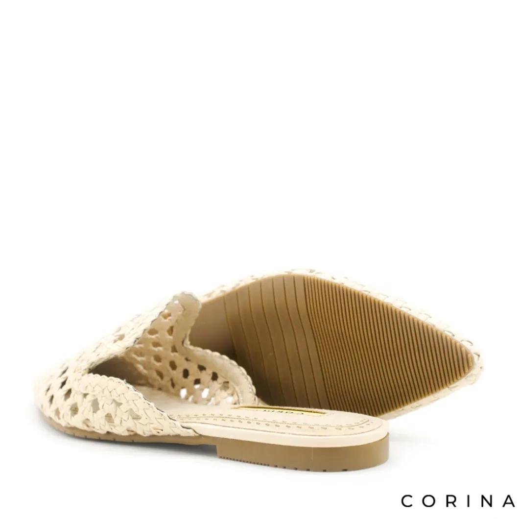 Mule trenzado beige