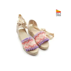 Sandalia abalorios plataforma multicolor
