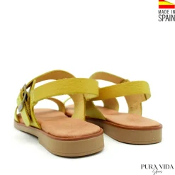 Sandalia amarilla bali de piel
