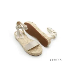 Sandalia beige suela esparto