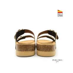 Sandalia bio hebillas leopardo cuero