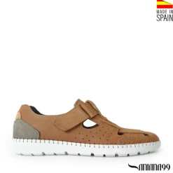 Sandalia cerrada camel nobuck superflex