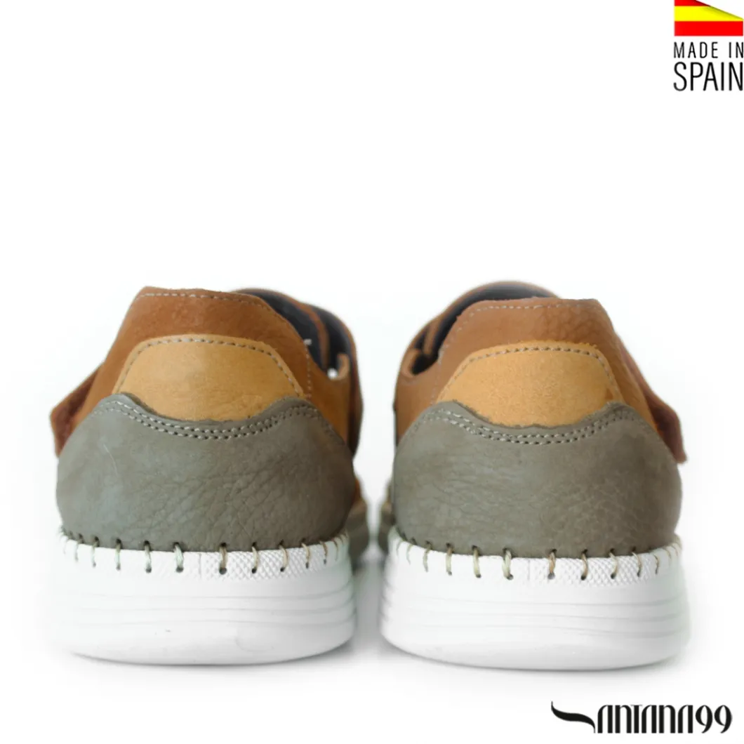 Sandalia cerrada camel nobuck superflex