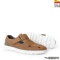 Sandalia cerrada camel nobuck superflex