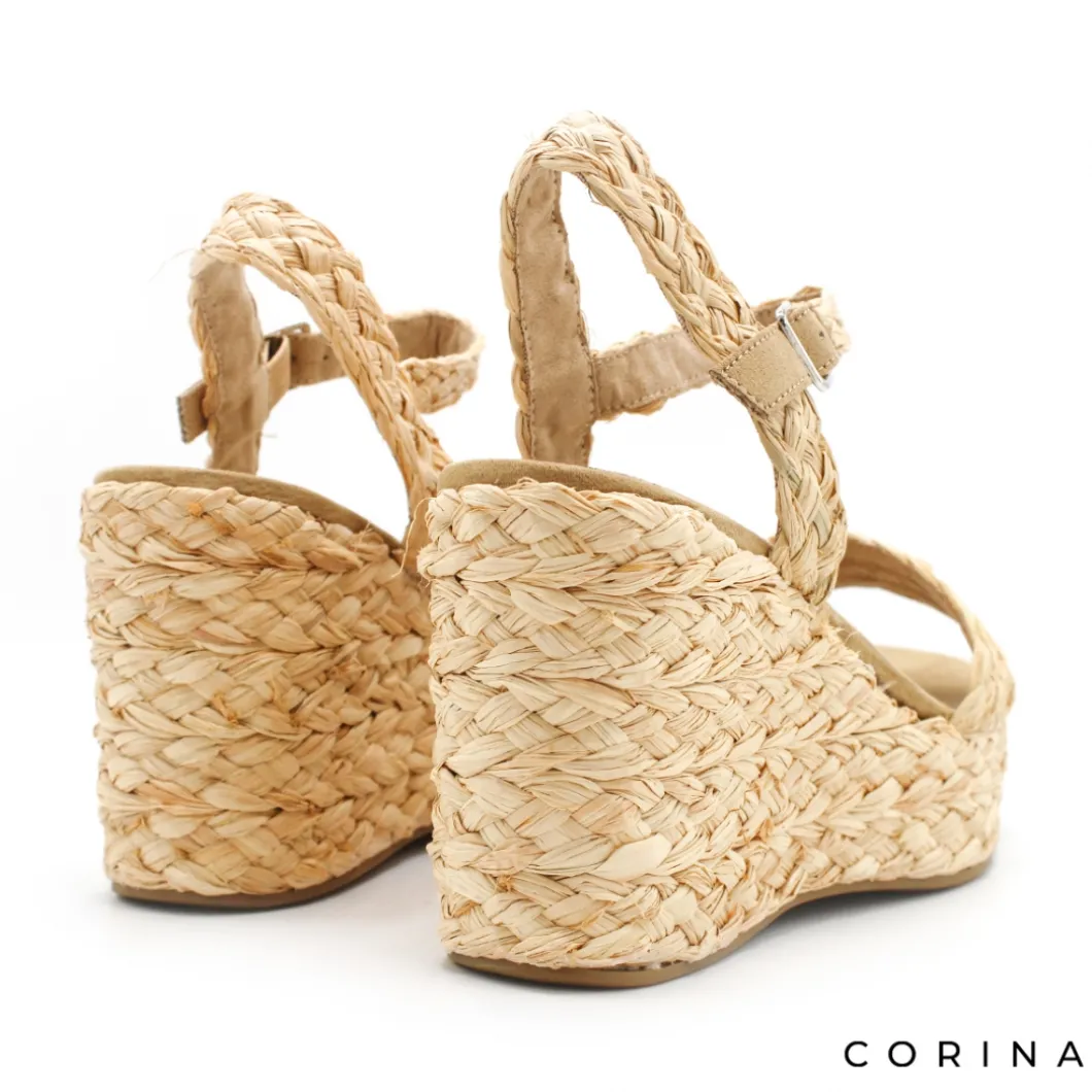 Sandalia de esparto con cuña corina
