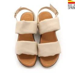 Sandalia doble tira tubular beige