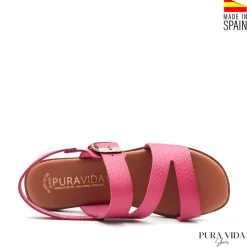 Sandalia fucsia bali de piel