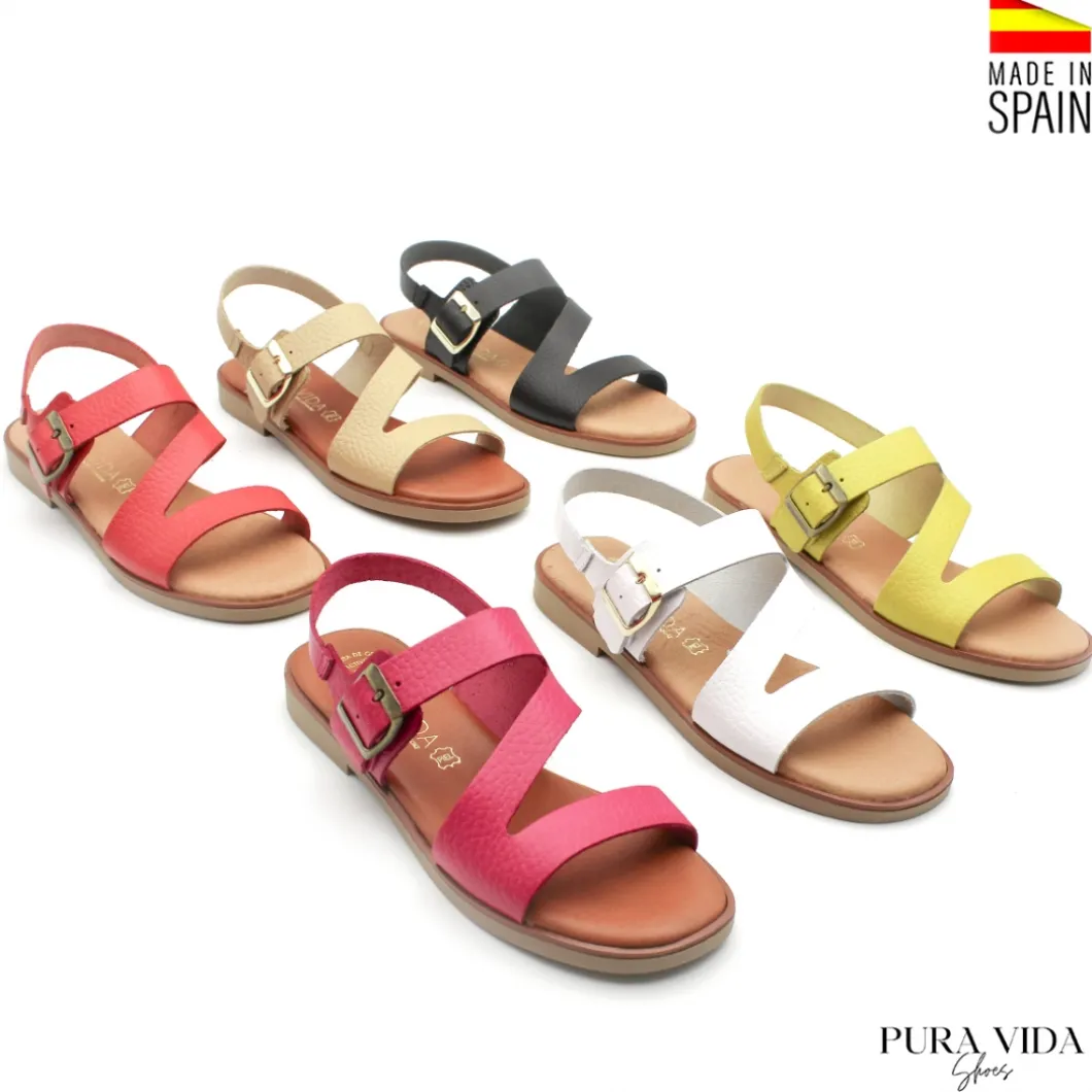 Sandalia fucsia bali de piel