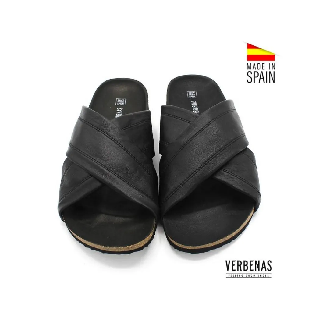 Sandalia hombre verbena piel negra