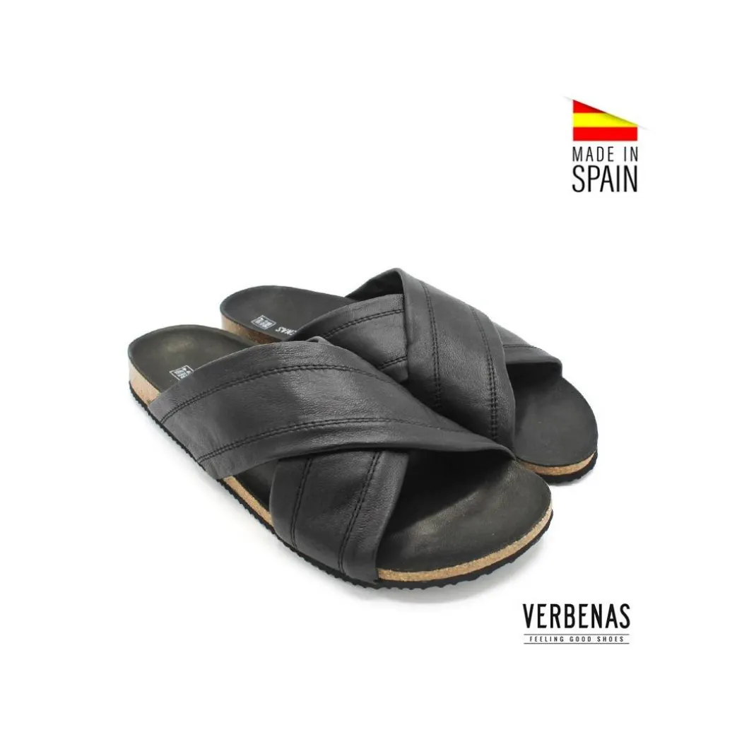 Sandalia hombre verbena piel negra