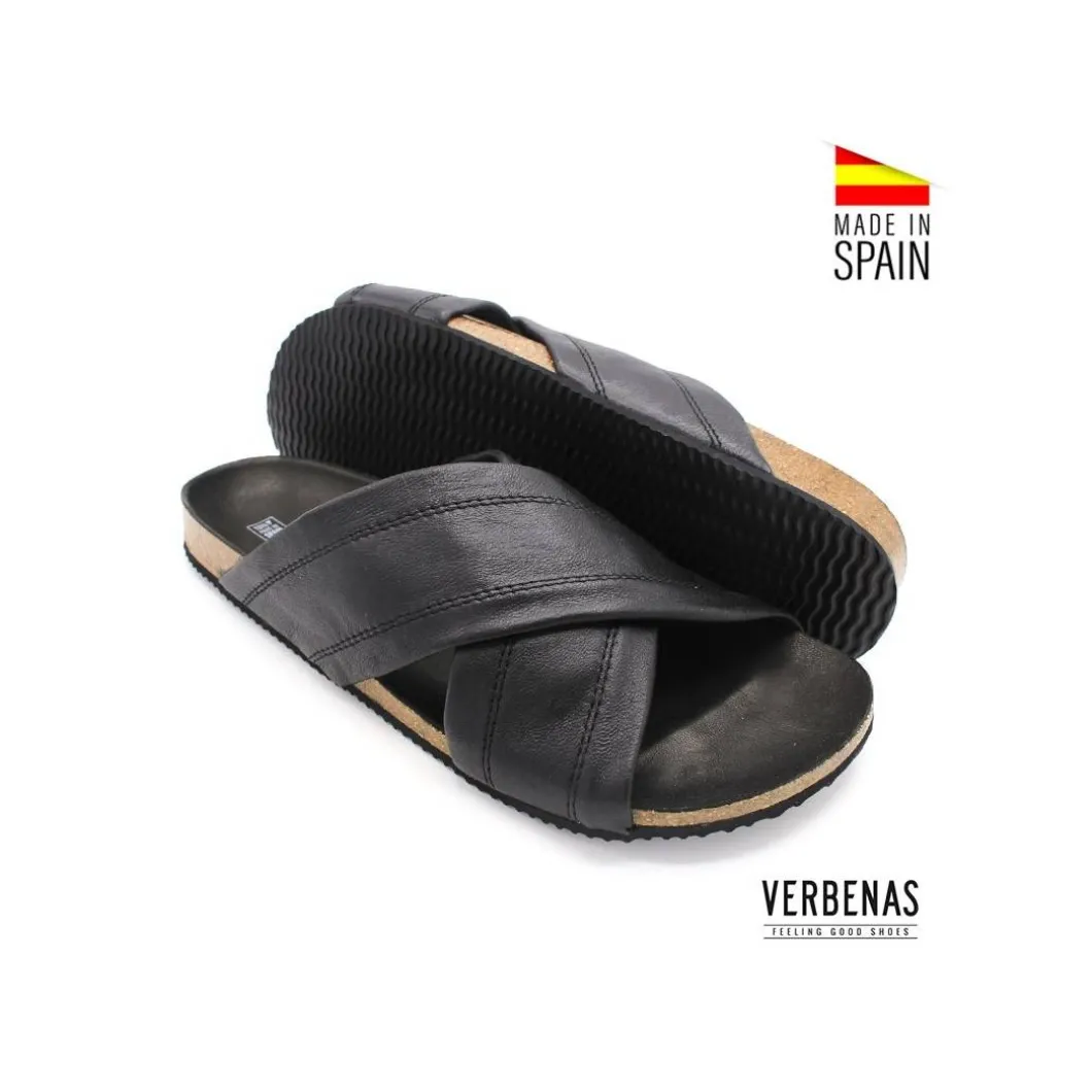 Sandalia hombre verbena piel negra