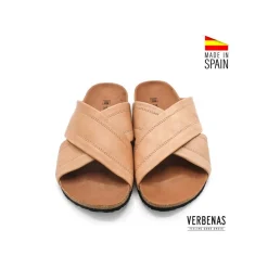 Sandalia hombre verbena piel coñac