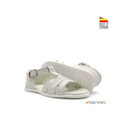 Sandalia infantil brillo blanca