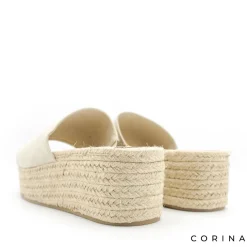 Sandalia mule plataforma esparto beige