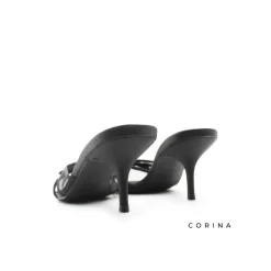 Sandalia mule tacon fino negra