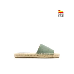 Sandalia pala verde con suela de esparto