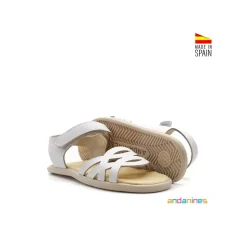 Sandalia piel blanca Andanines