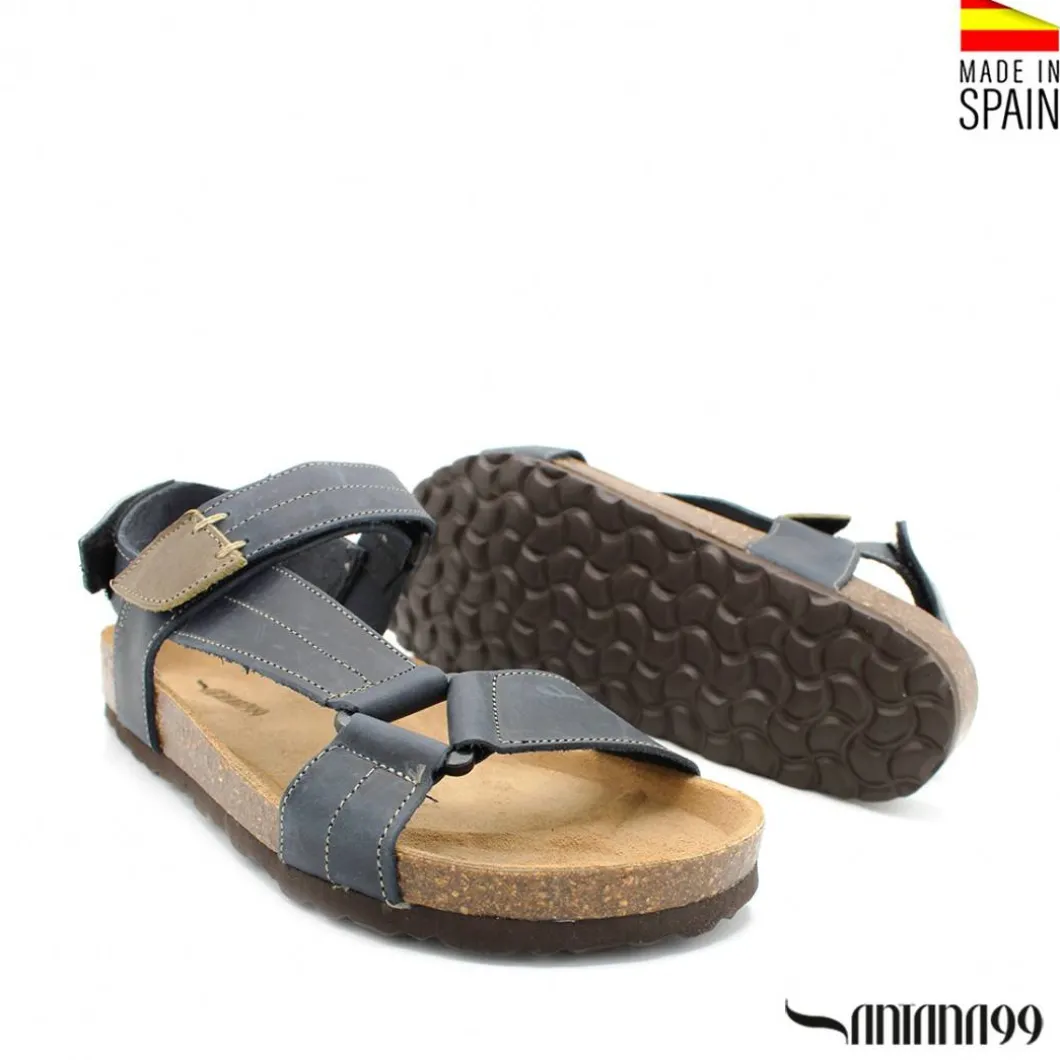 SANDALIA PIEL ORISHAS MARINO