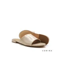 Sandalia plana charol beige
